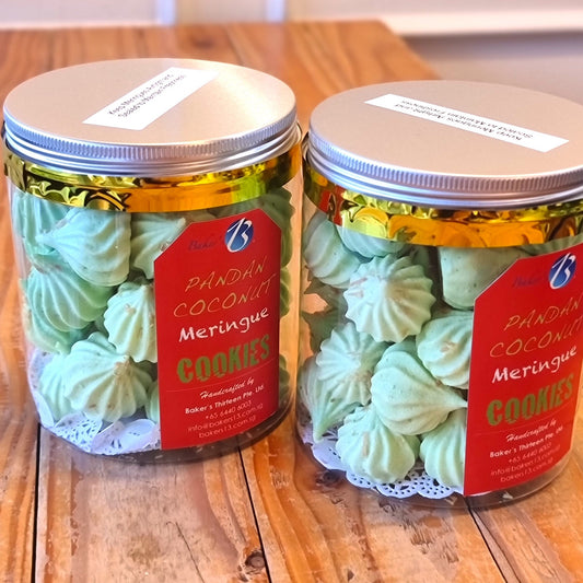 Pandan Coconut Meringue Cookies