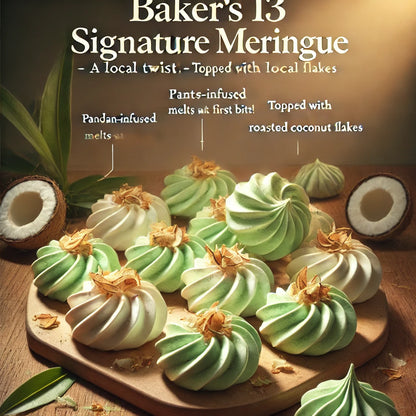 Pandan Coconut Meringue Cookies